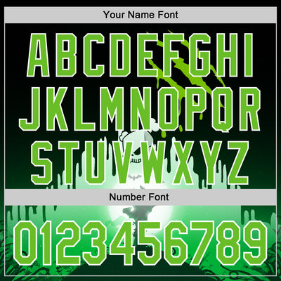 Custom Black Aurora Green-White 3D Halloween Spooky Zombies Scratch Authentic Baseball Jersey