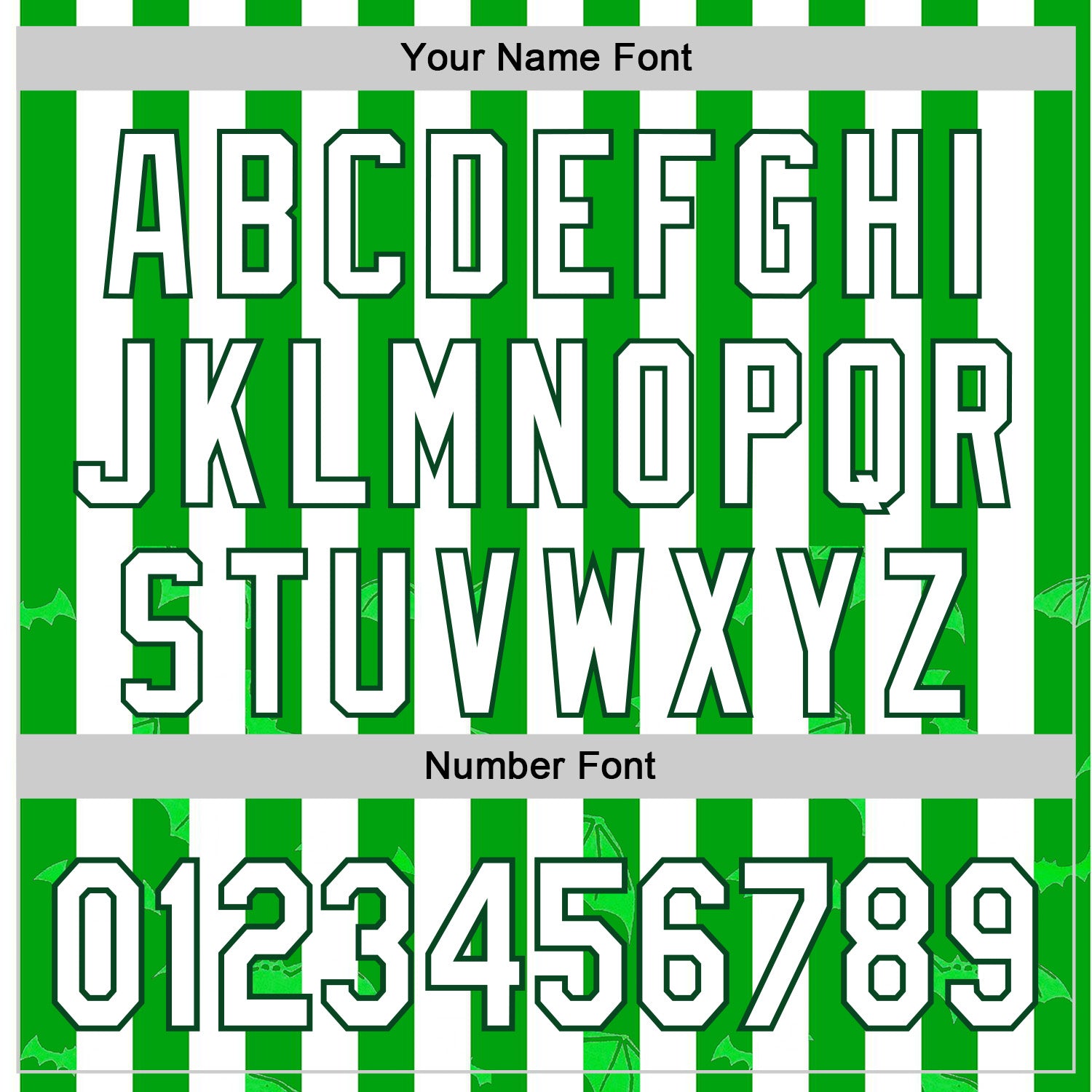 Custom White Green 3D Halloween Spooky Bat Stripe Authentic Baseball Jersey