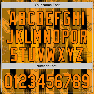Custom Orange Bay Orange-Black 3D Halloween Spooky Pumpkin Stripe Authentic Baseball Jersey
