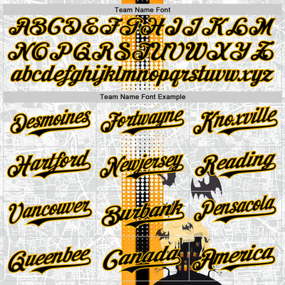 Custom White Black-Gold 3D Halloween Spooky Bat Stripe Authentic Baseball Jersey