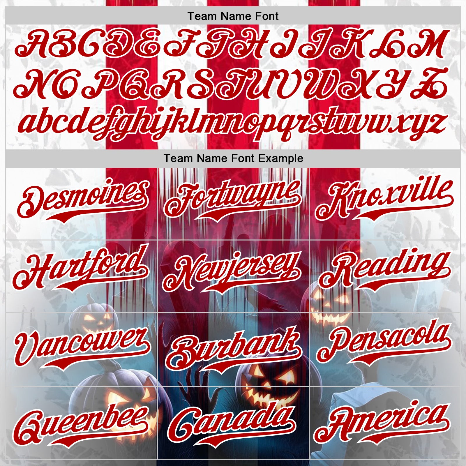 Custom Red Blue-White 3D Halloween Spooky Pumpkin Stripe Authentic Baseball Jersey