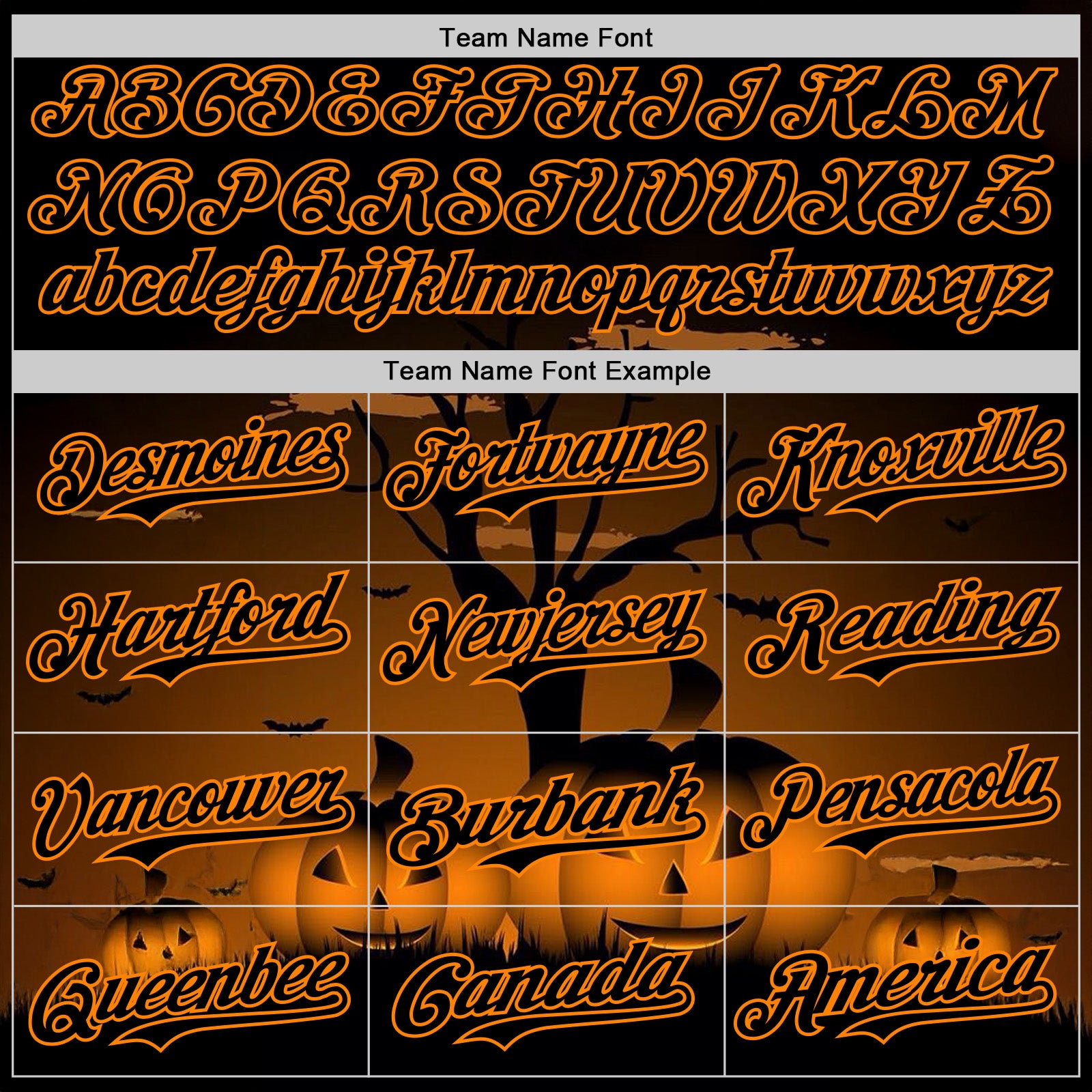 Custom Black Bay Orange 3D Halloween Spooky Pumpkin Authentic Baseball Jersey