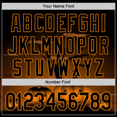 Custom Black Bay Orange 3D Halloween Spooky Pumpkin Authentic Baseball Jersey