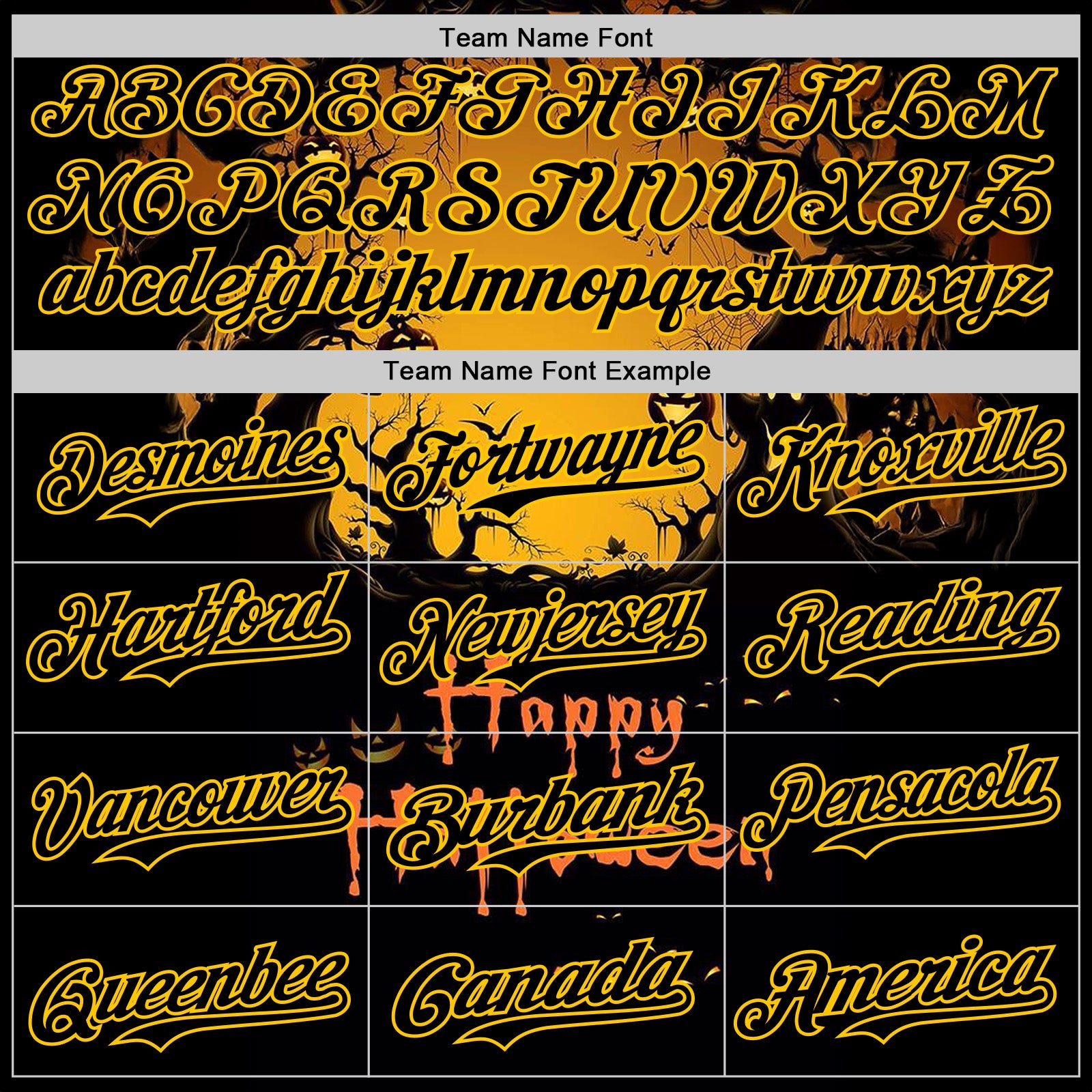 Custom Yellow Black 3D Halloween Spooky Pumpkin Authentic Baseball Jersey