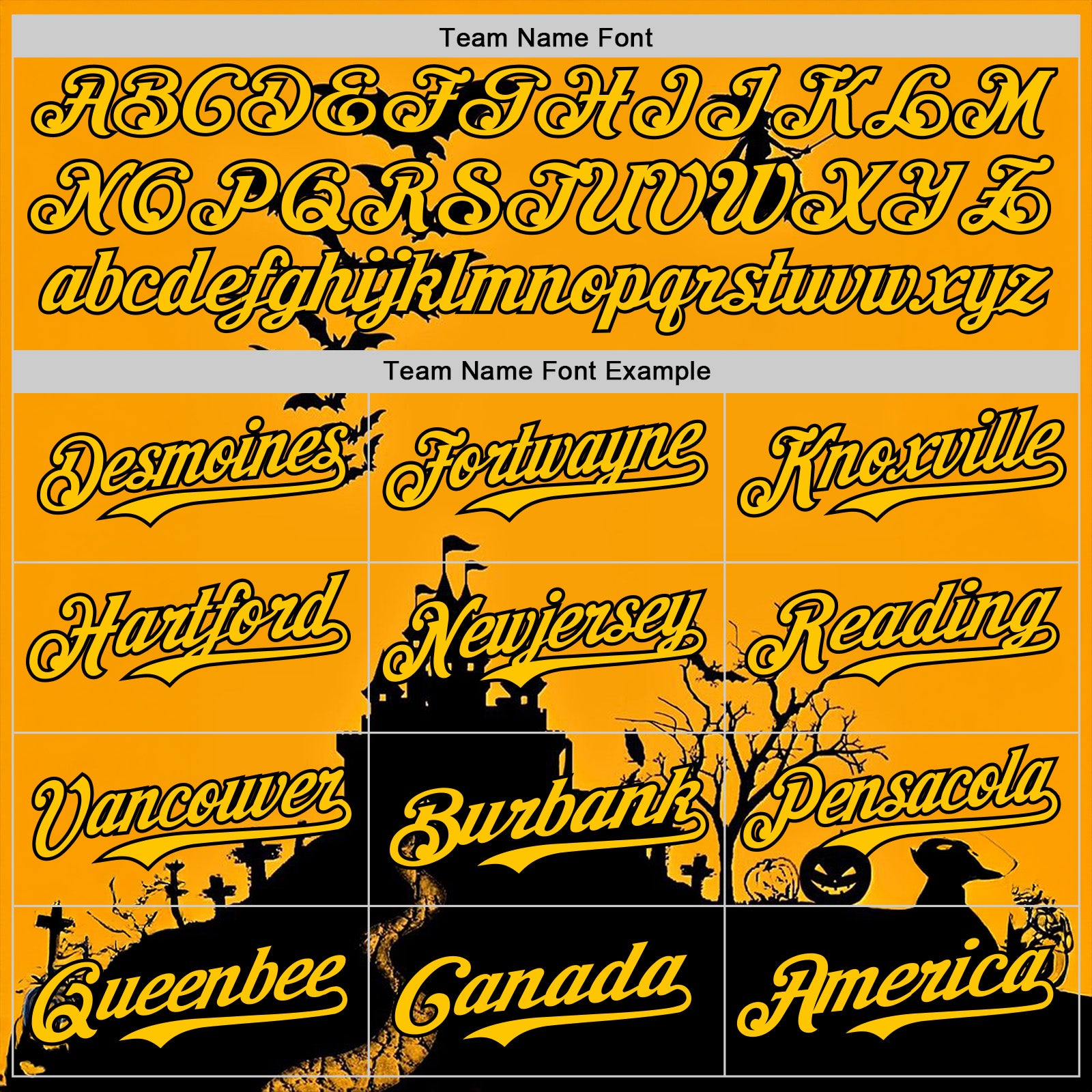 Custom Yellow Black 3D Halloween Spooky Pumpkin Bat Authentic Baseball Jersey