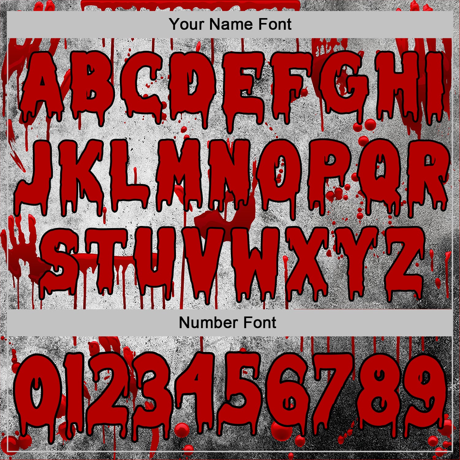 Custom Gray Red-Black 3D Halloween Creepy Blood Horror Sports Pullover Sweatshirt Hoodie