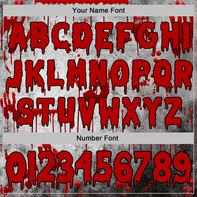 Custom Gray Red-Black 3D Halloween Creepy Blood Horror Sports Pullover Sweatshirt Hoodie