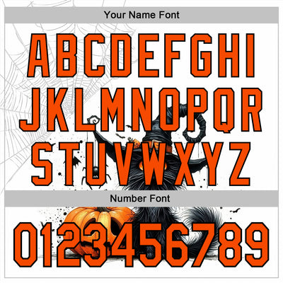 Custom White Orange-Black 3D Halloween Pumpkin Spooky Sports Pullover Sweatshirt Hoodie