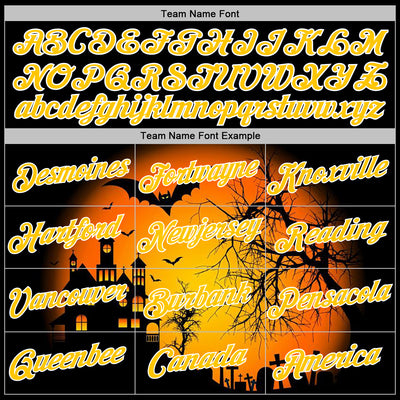 Custom Black Yellow-White 3D Halloween Bat Spooky Sports Pullover Sweatshirt Hoodie