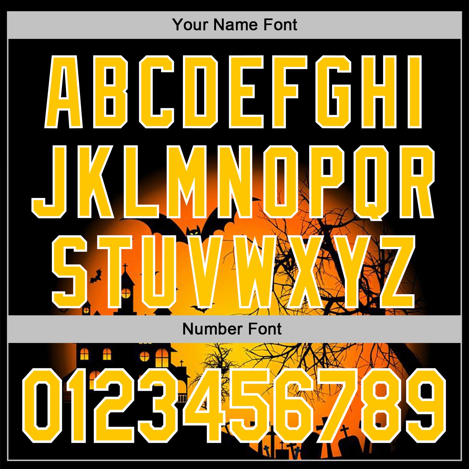 Custom Black Yellow-White 3D Halloween Bat Spooky Sports Pullover Sweatshirt Hoodie