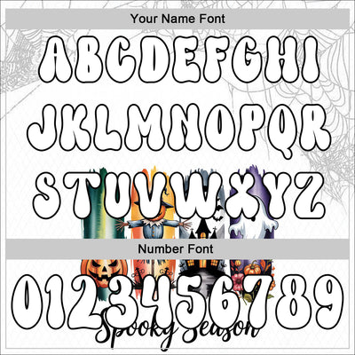 Custom White Black 3D Halloween Pumpkin Spooky Sports Pullover Sweatshirt Hoodie