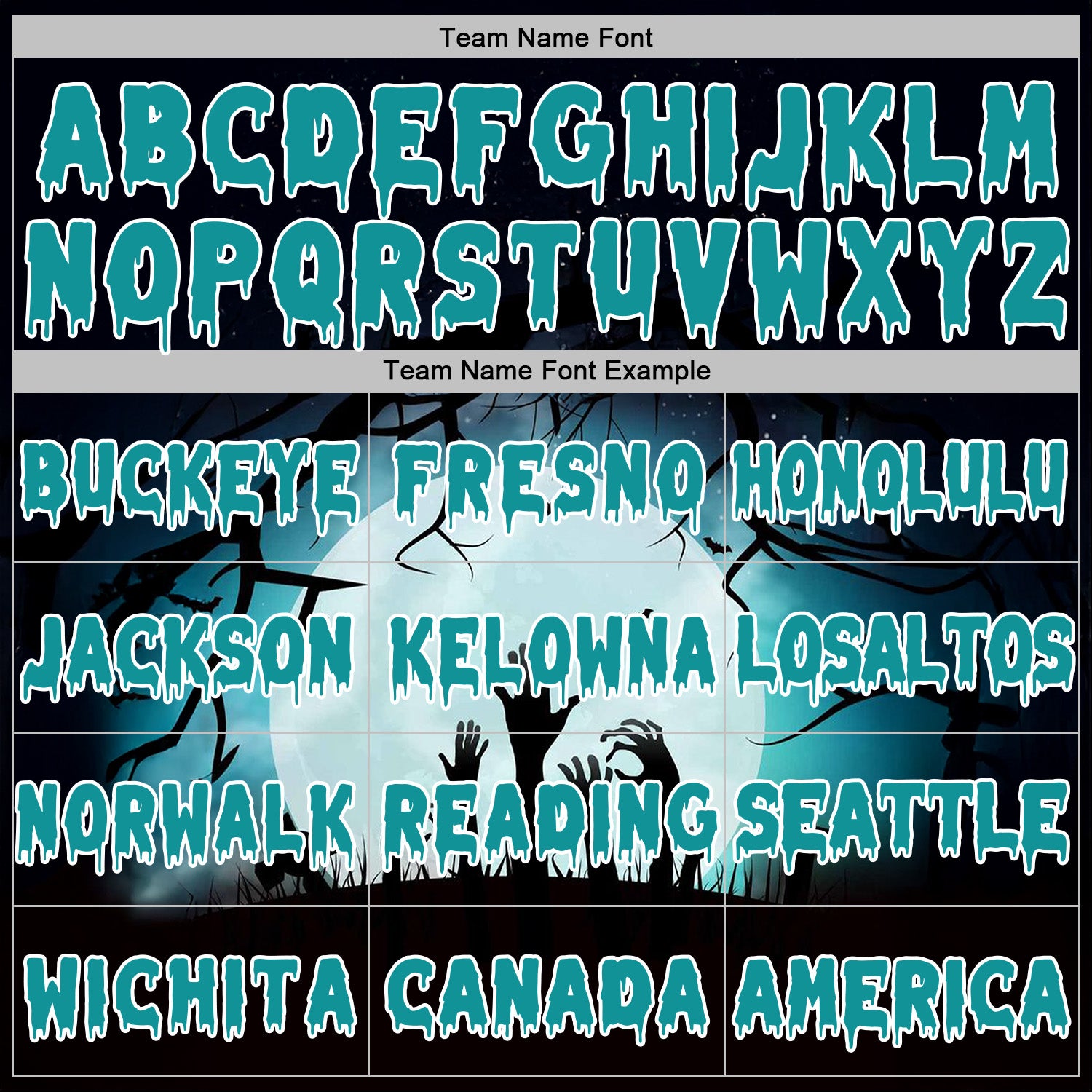 Custom Black Teal-White 3D Halloween Zombies Spooky Sports Pullover Sweatshirt Hoodie