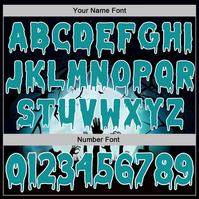 Custom Black Teal-White 3D Halloween Zombies Spooky Sports Pullover Sweatshirt Hoodie