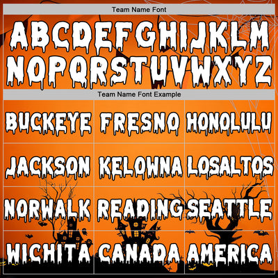 Custom Orange White-Black 3D Halloween Spider Net Spooky Sports Pullover Sweatshirt Hoodie