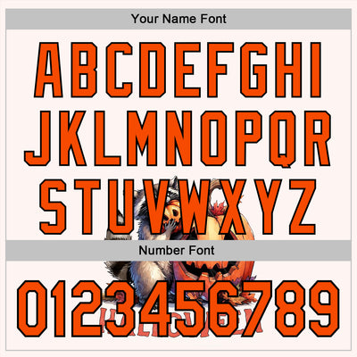 Custom White Orange-Black 3D Halloween Pumpkin Spooky Sports Pullover Sweatshirt Hoodie