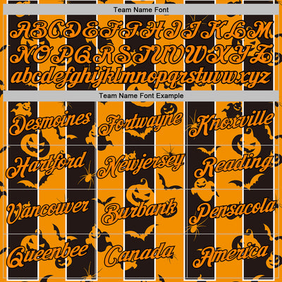 Custom Bay Orange Black 3D Halloween Pumpkin Spooky Stripe Sports Pullover Sweatshirt Hoodie
