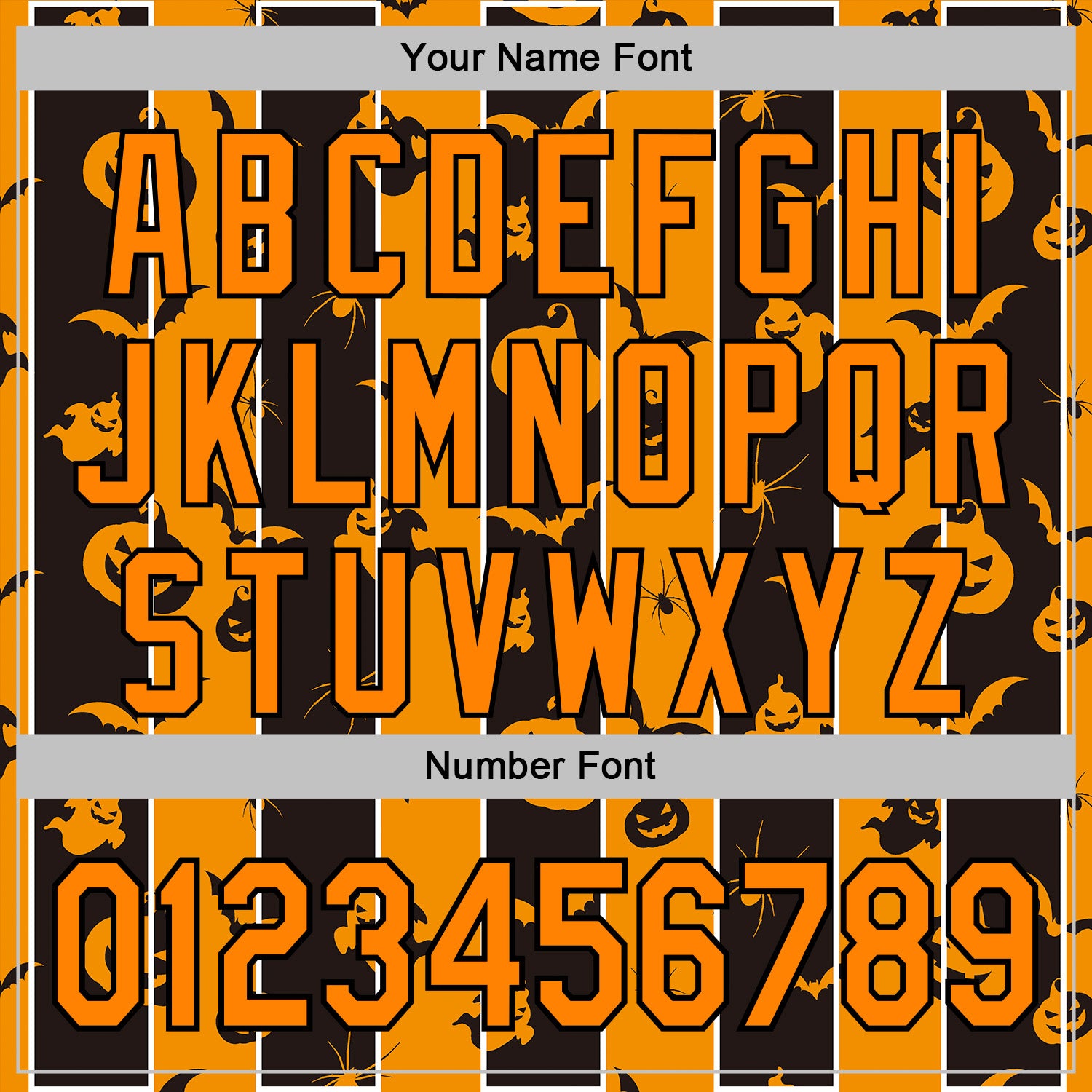 Custom Bay Orange Black 3D Halloween Pumpkin Spooky Stripe Sports Pullover Sweatshirt Hoodie