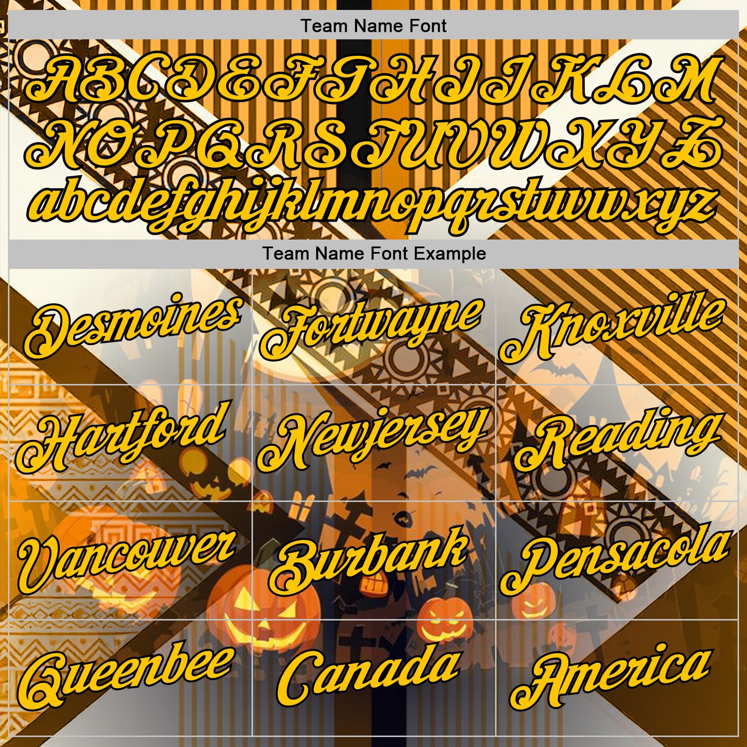 Custom Yellow Black 3D Halloween Pumpkin Spooky Stripe Sports Pullover Sweatshirt Hoodie