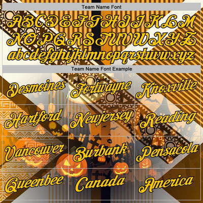 Custom Yellow Black 3D Halloween Pumpkin Spooky Stripe Sports Pullover Sweatshirt Hoodie
