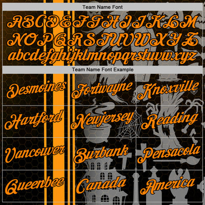 Custom Black Bay Orange-Orange 3D Halloween Pumpkin Spooky Stripe Sports Pullover Sweatshirt Hoodie