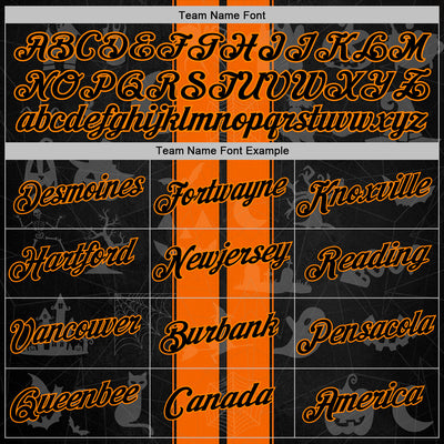 Custom Black Orange-Bay Orange 3D Halloween Pumpkin Spooky Stripe Sports Pullover Sweatshirt Hoodie