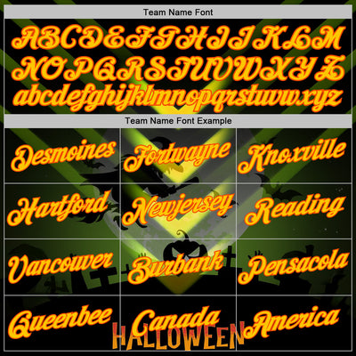 Custom Green Yellow-Orange 3D Halloween Spooky Sportswear Pullover Sweatshirt Hoodie