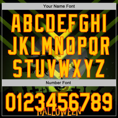 Custom Green Yellow-Orange 3D Halloween Spooky Sportswear Pullover Sweatshirt Hoodie