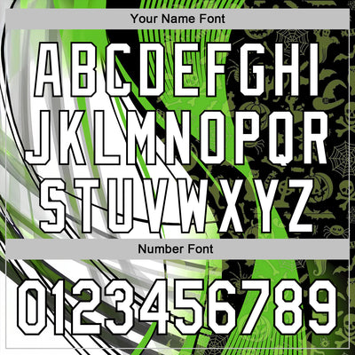 Custom Green White-Black 3D Halloween Spooky Sportswear Pullover Sweatshirt Hoodie