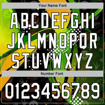 Custom Black White Green-Yellow 3D Halloween Spooky Sportswear Pullover Sweatshirt Hoodie