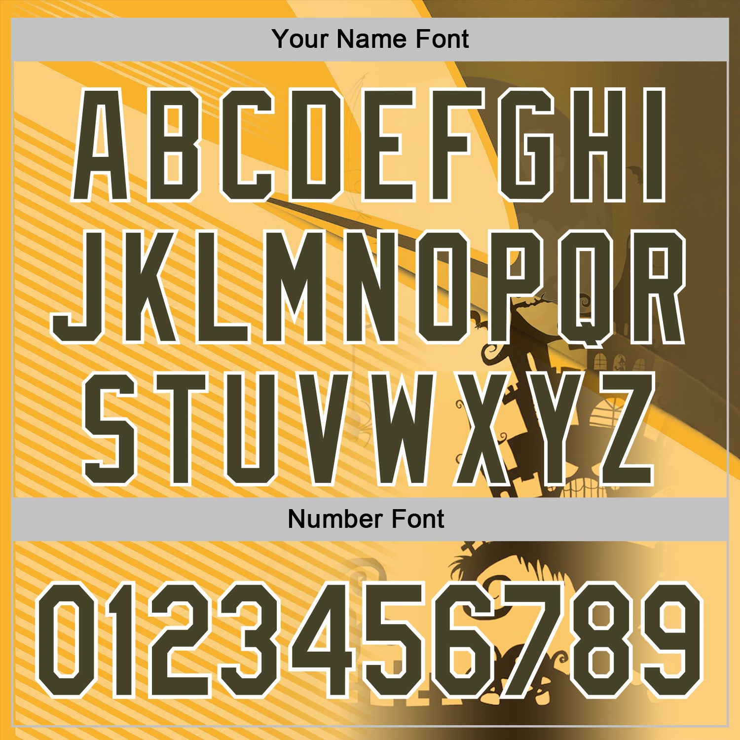 Custom Yellow Olive-White 3D Halloween Spooky Sportswear Pullover Sweatshirt Hoodie