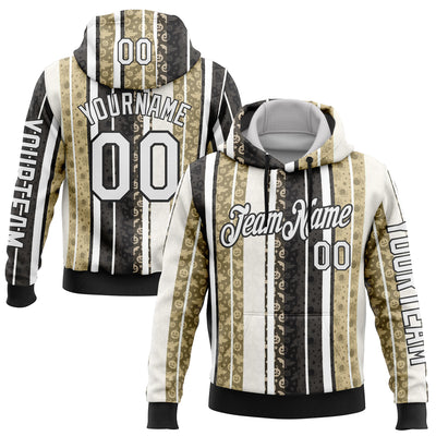 Custom White Black-Cream 3D Halloween Pumpkin Spooky Stripe Sports Pullover Sweatshirt Hoodie