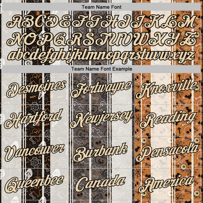 Custom White City Cream Black-Orange 3D Halloween Pumpkin Spooky Stripe Sports Pullover Sweatshirt Hoodie