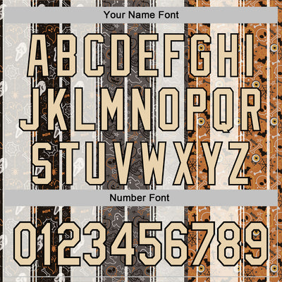 Custom White City Cream Black-Orange 3D Halloween Pumpkin Spooky Stripe Sports Pullover Sweatshirt Hoodie