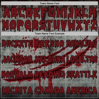 Custom Gray Red-Black 3D Halloween Creepy Spooky Horror Sports Pullover Sweatshirt Hoodie