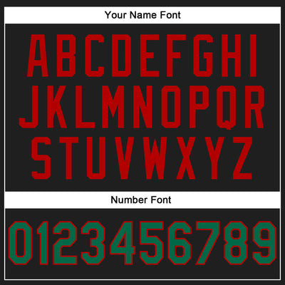 Custom Stitched Black Kelly Green-Red 3D Pattern Design Abstract Brush Stroke Sports Pullover Sweatshirt Hoodie