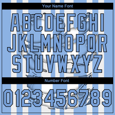 Custom Stitched Light Blue White-Black 3D Pattern Design Stripe Sports Pullover Sweatshirt Hoodie