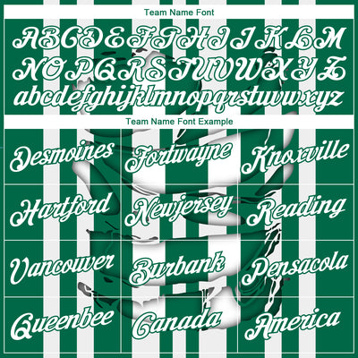 Custom Stitched Kelly Green White 3D Pattern Design Stripe Sports Pullover Sweatshirt Hoodie