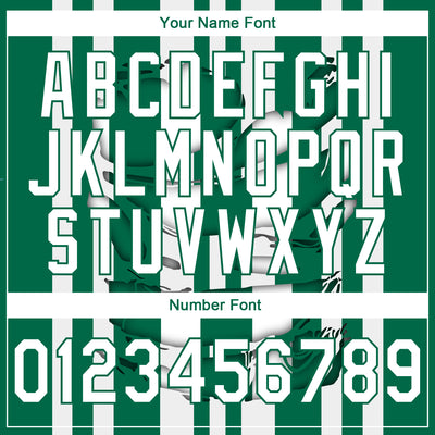 Custom Stitched Kelly Green White 3D Pattern Design Stripe Sports Pullover Sweatshirt Hoodie