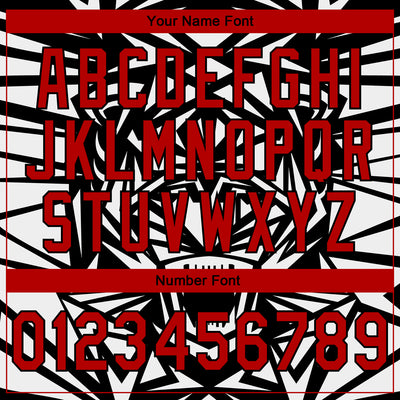 Custom Stitched Black Red-White 3D Pattern Design Geometric Shape Sports Pullover Sweatshirt Hoodie