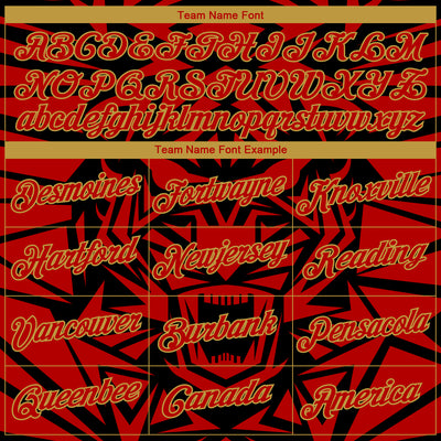 Custom Stitched Black Red-Old Gold 3D Pattern Design Geometric Shape Sports Pullover Sweatshirt Hoodie