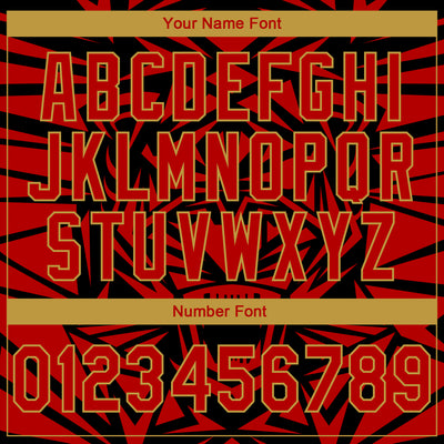 Custom Stitched Black Red-Old Gold 3D Pattern Design Geometric Shape Sports Pullover Sweatshirt Hoodie