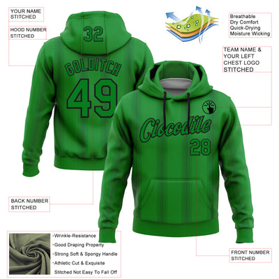 Custom Stitched Green Grass Green-Black 3D Pattern Design Geometric Shape Sports Pullover Sweatshirt Hoodie