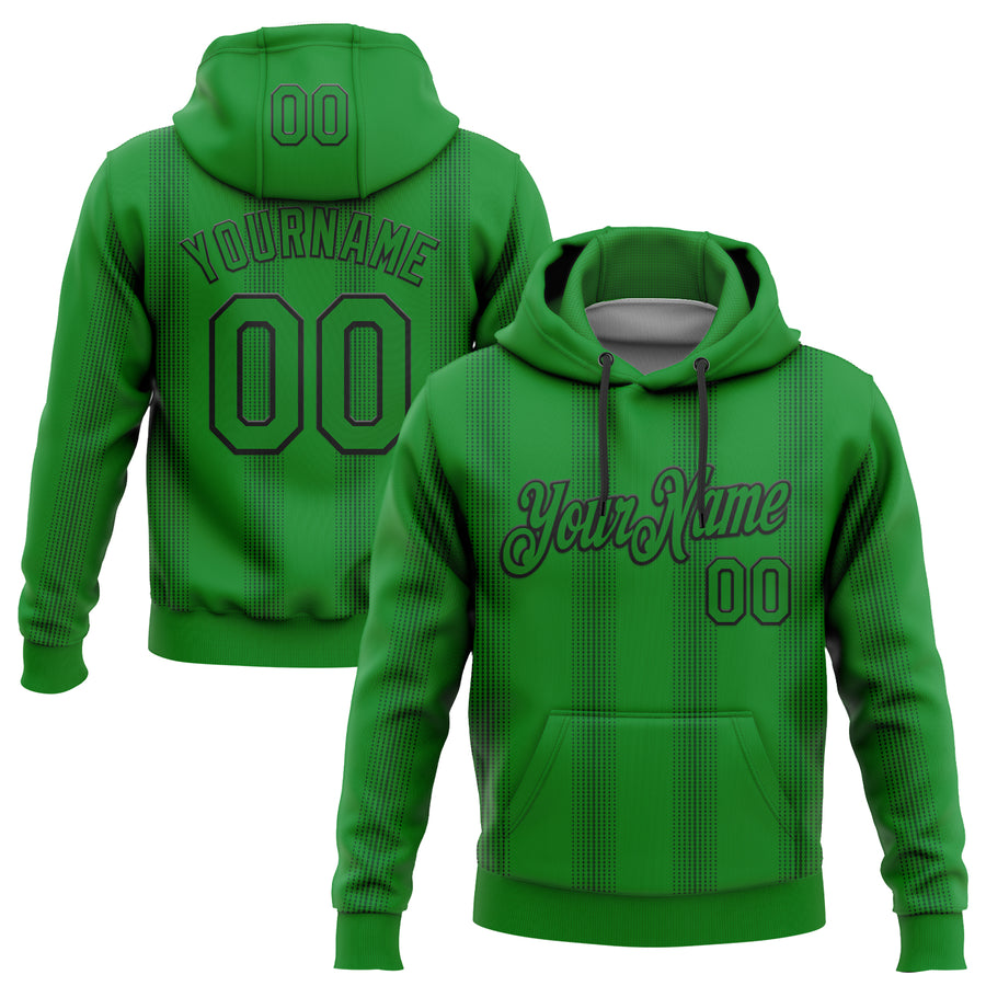 Custom Stitched Green Grass Green-Black 3D Pattern Design Geometric Shape Sports Pullover Sweatshirt Hoodie