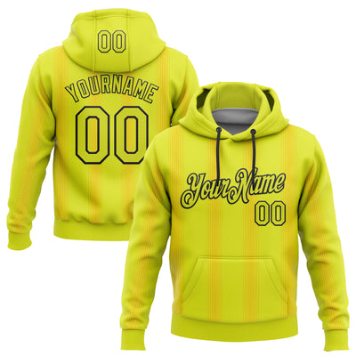 Custom Stitched Neon Yellow Black 3D Pattern Design Geometric Shape Sports Pullover Sweatshirt Hoodie