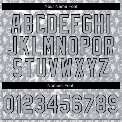 Custom Stitched Gray White-Black 3D Pattern Design Lightning Sports Pullover Sweatshirt Hoodie