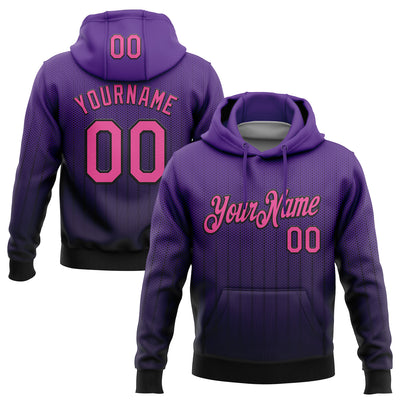 Custom Stitched Purple Pink-Black 3D Pattern Design Fade Geometric Shape Sports Pullover Sweatshirt Hoodie