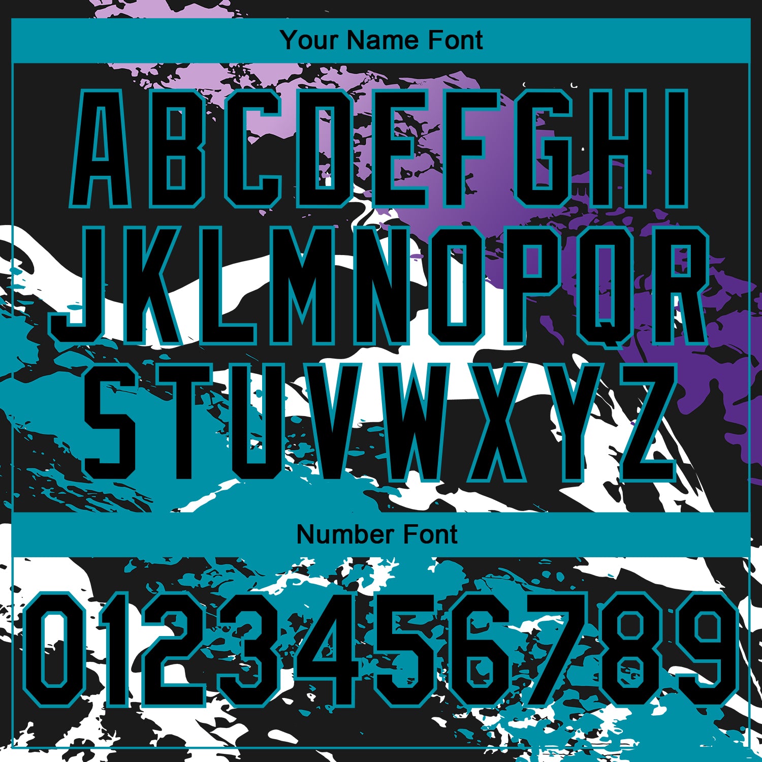 Custom Stitched Black Purple Teal-White 3D Pattern Design Splash Sports Pullover Sweatshirt Hoodie