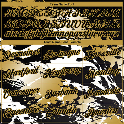 Custom Stitched Black Old Gold-White 3D Pattern Design Splash Sports Pullover Sweatshirt Hoodie