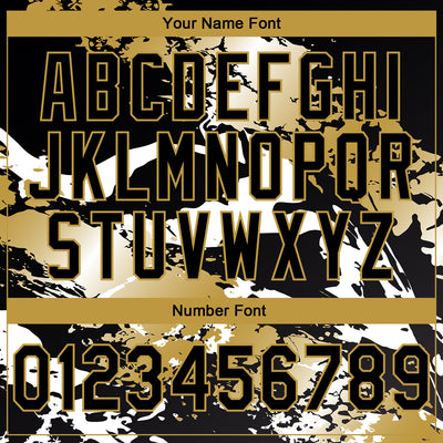 Custom Stitched Black Old Gold-White 3D Pattern Design Splash Sports Pullover Sweatshirt Hoodie