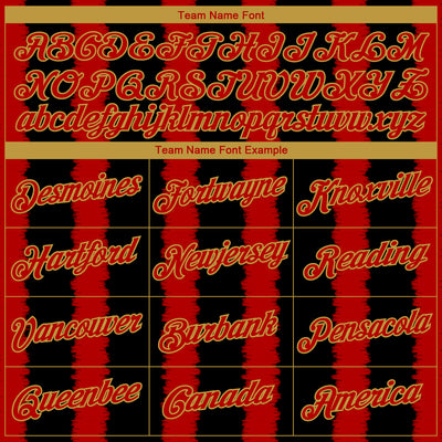 Custom Stitched Black Red-Old Gold 3D Pattern Design Line Sports Pullover Sweatshirt Hoodie